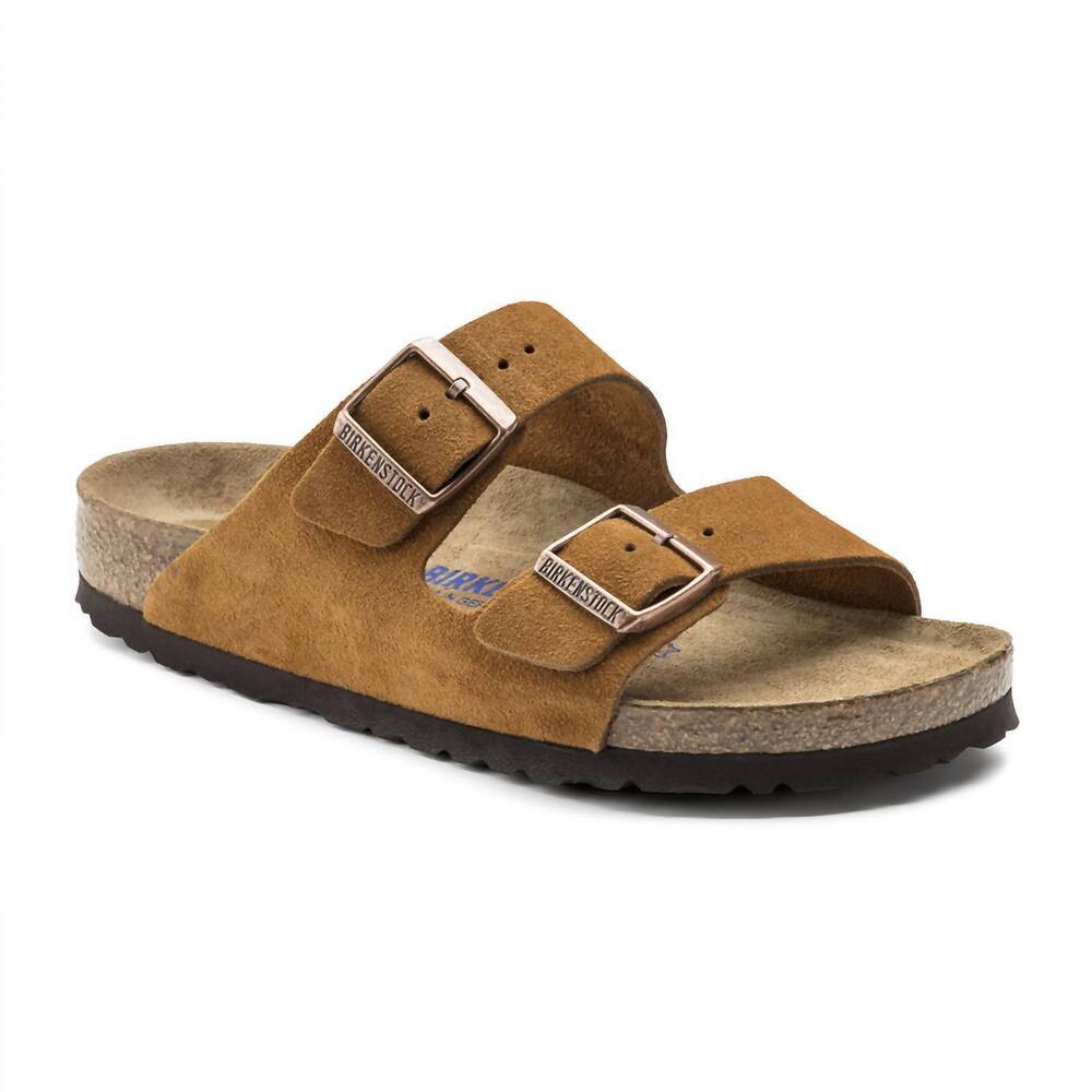 NEW BIRKENSTOCK unisex arizona soft footbed sandal in mink suede